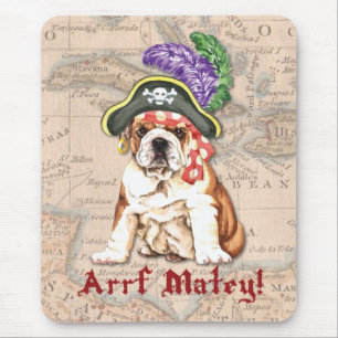 Bulldog Pirate Mouse Mat