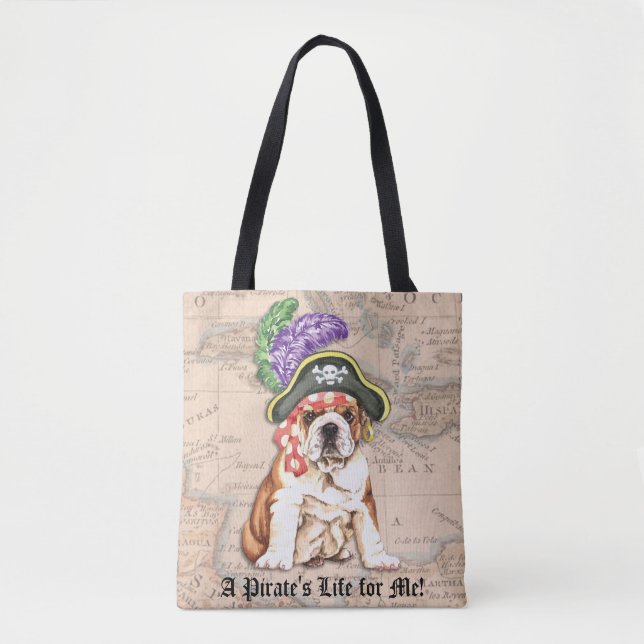 Bulldog Pirate Tote Bag (Front)