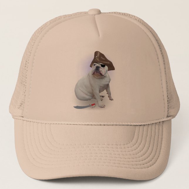 Bulldog pirate trucker hat (Front)