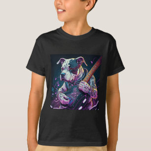 Bulldog Playing Electric Guitar Rock T-Shirt