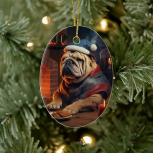 Bulldog Police Lover Pet Ornament Memorial Gift