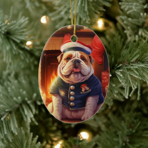 Bulldog Police Lover Pet Ornament Memorial Gift