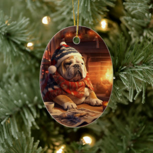 Bulldog Police Lover Pet Ornament Memorial Gift