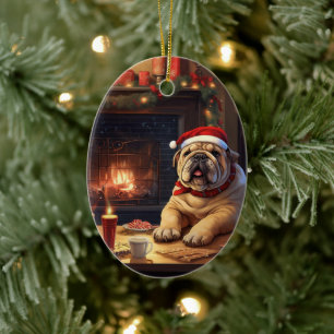 Bulldog Police Lover Pet Ornament Memorial Gift