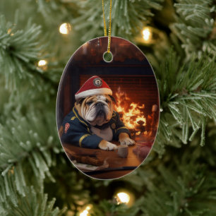 Bulldog Police Lover Pet Ornament Memorial Gift