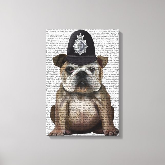 Bulldog Policeman Canvas Print (Front)