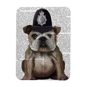 Bulldog Policeman Magnet