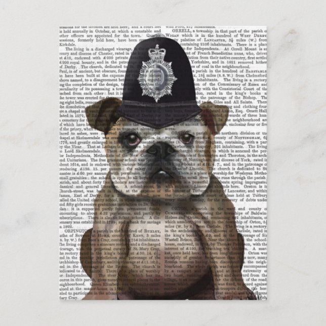Bulldog Policeman Postcard (Front)