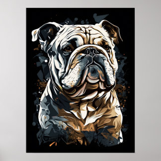 Bulldog Portrait abstract Canvas Print