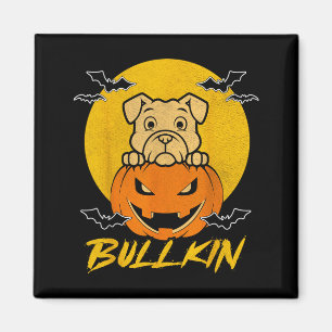 Bulldog Pumpkin Bullkin Funny Halloween Dog Lover Magnet