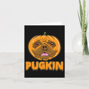 Bulldog Pumpkin Frenchie Pugkin Halloween Card