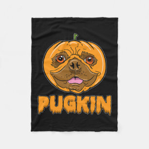 Bulldog Pumpkin Frenchie Pugkin Halloween Fleece Blanket