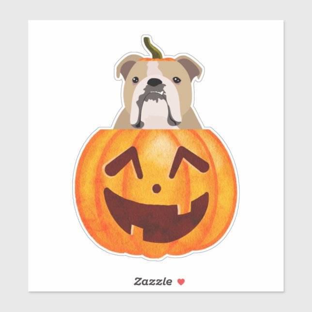 Bulldog Pumpkin Sticker (Sheet)