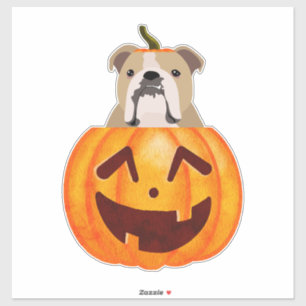 Bulldog Pumpkin Sticker