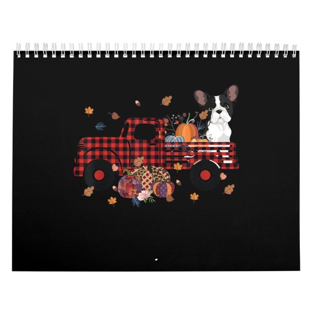Bulldog Pumpkin Truck Thanksgiving Halloween Gift Calendar (Cover)