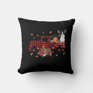 Bulldog Pumpkin Truck Thanksgiving Halloween Gift Cushion