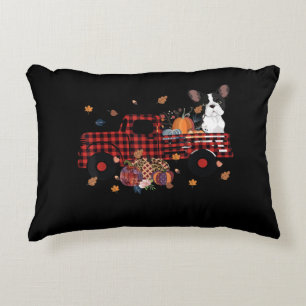 Bulldog Pumpkin Truck Thanksgiving Halloween Gift Decorative Cushion