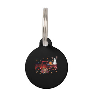 Bulldog Pumpkin Truck Thanksgiving Halloween Gift Pet Tag