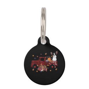 Bulldog Pumpkin Truck Thanksgiving Halloween Gift Pet Tag