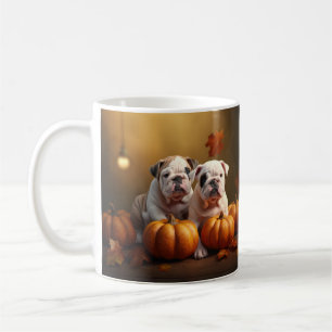 Bulldog Puppy Autumn Delight Pumpkin Coffee Mug