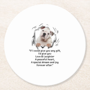 Bulldog Puppy Cute If I Could Give You Any Gifts Round Paper Coaster
