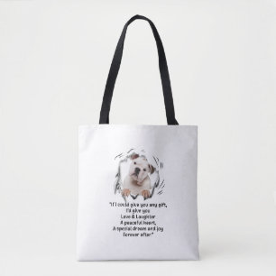 Bulldog Puppy Cute If I Could Give You Any Gifts Tote Bag