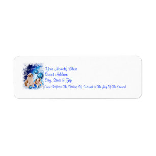 Bulldog Puppy Let It Snow! Return Address Labels