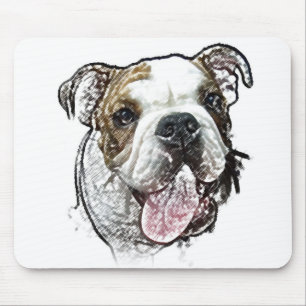 bulldog puppy mouse mat