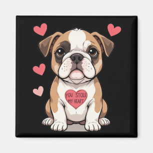 Bulldog Puppy with Heartfelt Message Magnet