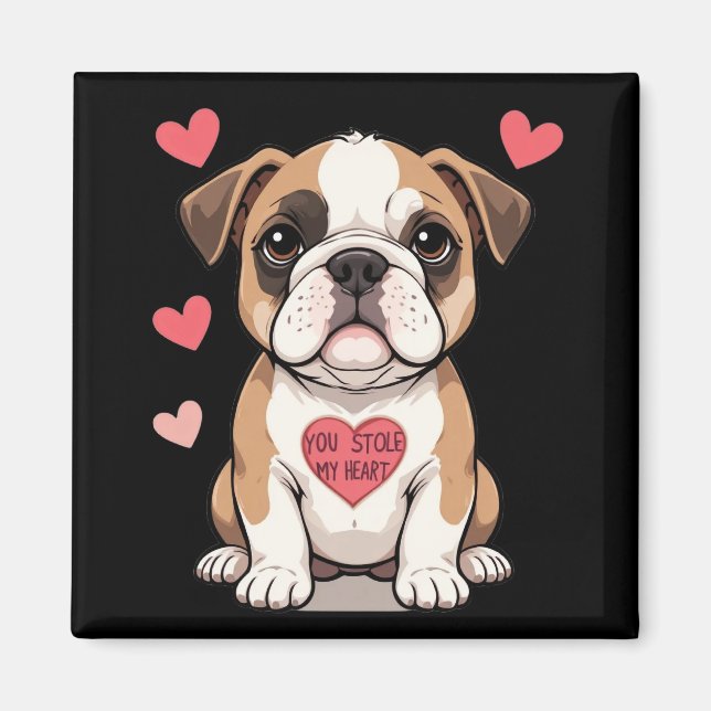 Bulldog Puppy with Heartfelt Message Magnet (Front)