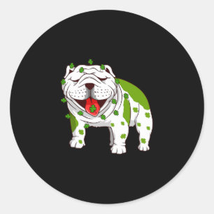Bulldog Pyjamas Shamrock St Patrick's Day Classic Round Sticker