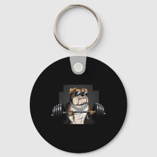 Bulldog Rat Weightlifting Bodybuilding Fitness Dad Key Ring