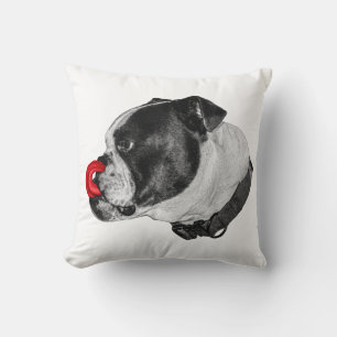 Bulldog Red Accent Pillow