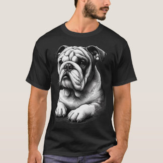 Bulldog Resilience: Steadfast Companion for Dog En T-Shirt
