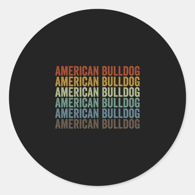 Bulldog Retro  Classic Round Sticker (Front)
