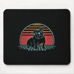 Bulldog Retro Dog Lover Vintage 80s Style Mouse Mat
