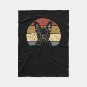 Bulldog Retro Vintage 60s 70s Fun Frenchie Loves 1 Fleece Blanket
