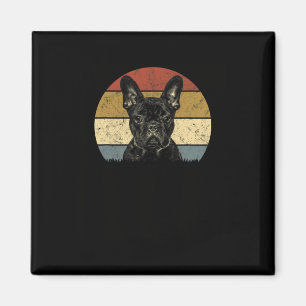 Bulldog Retro Vintage 60s 70s Fun Frenchie Loves 1 Magnet
