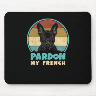 Bulldog Retro Vintage 60s 70s Fun Frenchie Loves Mouse Mat