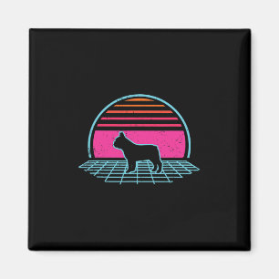 Bulldog Retro Vintage 80s Style Dog Lover Gift  Magnet