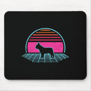 Bulldog Retro Vintage 80s Style Dog Lover Gift Mouse Mat