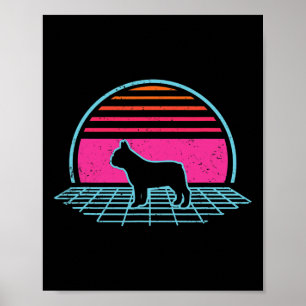 Bulldog Retro Vintage 80s Style Dog Lover Gift Poster