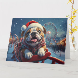Bulldog Roller Coaster Christmas Card