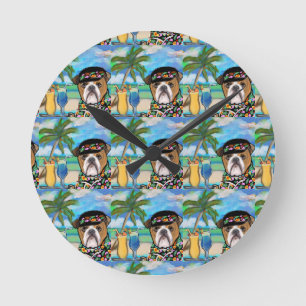 Bulldog round clock