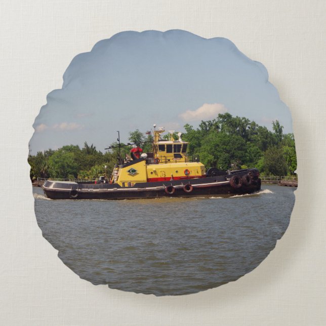 Bulldog round pillow (Front)