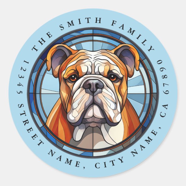 Bulldog Round Stickers (Front)