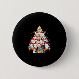 Bulldog Santa Claus Xmas Tree Lights Merry Christm 6 Cm Round Badge