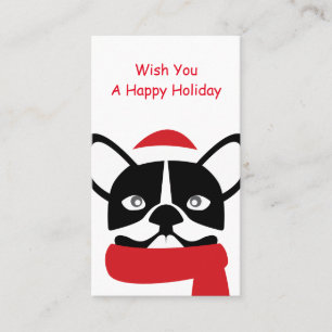 Bulldog Santa Greeting Business Card