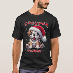 Bulldog Santa Hat Christmas Pajamas  T-Shirt