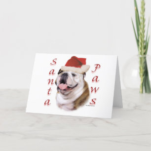 Bulldog Santa Paws Holiday Card